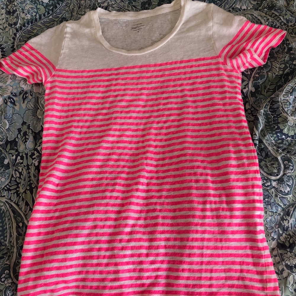 J. Crew linen stripped tee